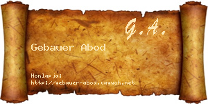 Gebauer Abod névjegykártya
